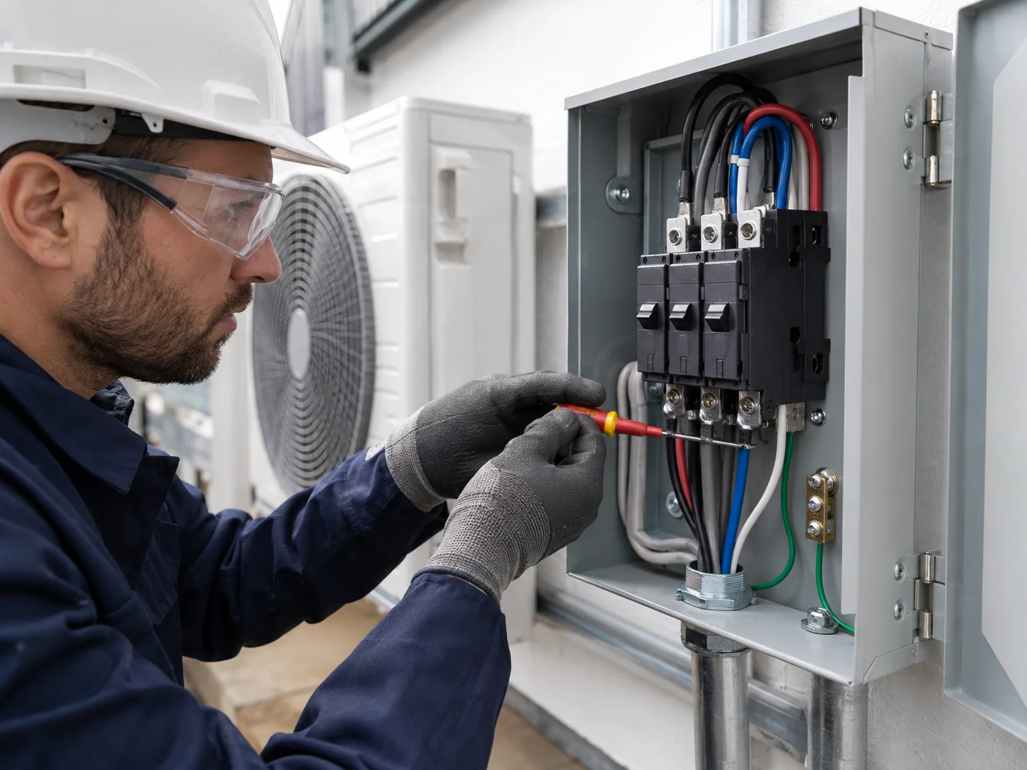 Ponto elétrico de alta potência para ar-condicionado